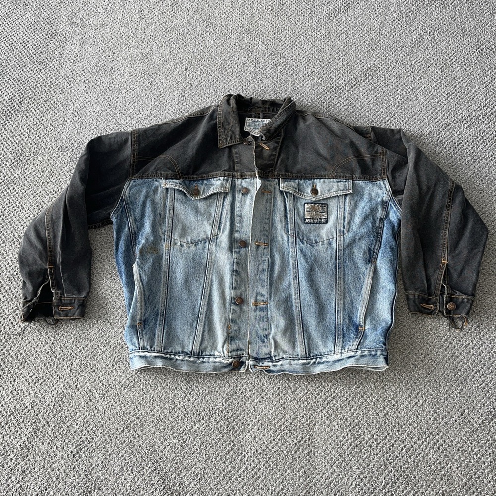 Vintage Distressed‎ Men's Jordache Jean Jacket. Color Block. Large, Oversized